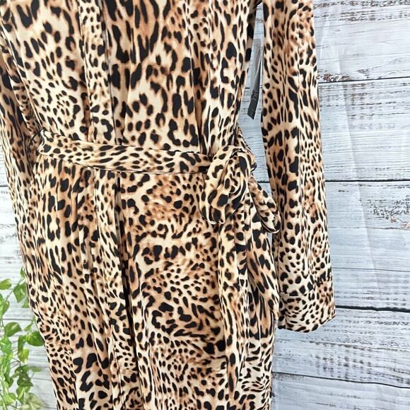 INC International Concepts Dress sz Small Black Brown Maisie Animal Slinky Knee - Picture 11 of 16